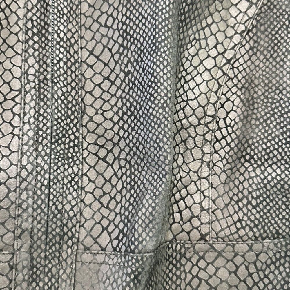 Alfani snakeskin print leather jacket coat SIZE LARGE - Picture 3 of 4